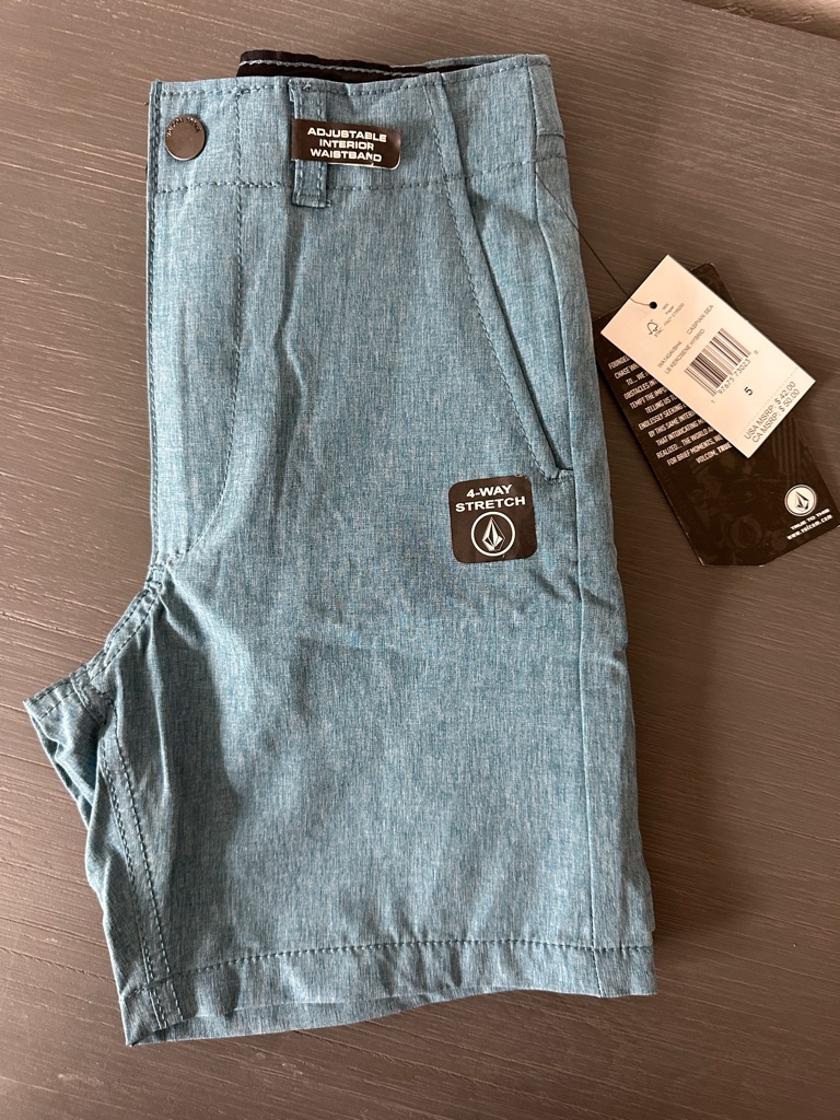 Volcom Men's Athletic 4-Way Stretch Shorts - Teal